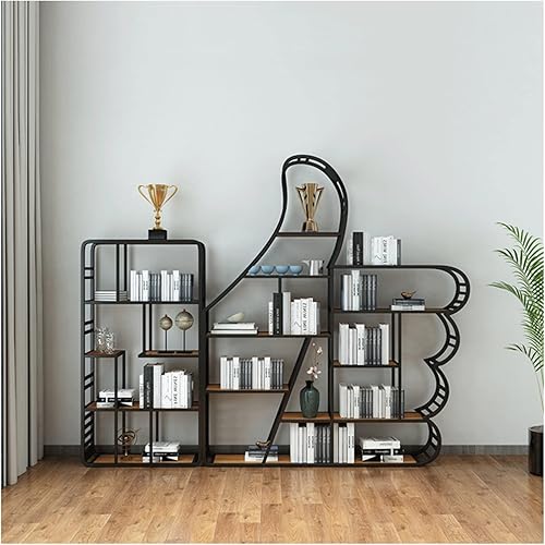 Miniatura 5 de luckxuan Estantería pequeña de esquina de hierro forjado estante de estudio creativo para sala de estar suelo estantería para niños estantería de