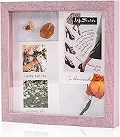 Vista 43 de Muzilife Marco de Fotos Shadow Box de 11x14 pulgadas con Tablero de Lino - Madera Profunda y Vidrio Templado, Estuche Rústico de Exhibición Listo