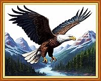 Vista 18 de Dimensean Kits de punto de cruz estampados, gama completa de patrones de bordado, kits de iniciación para principiantes y adultos, kits de punto