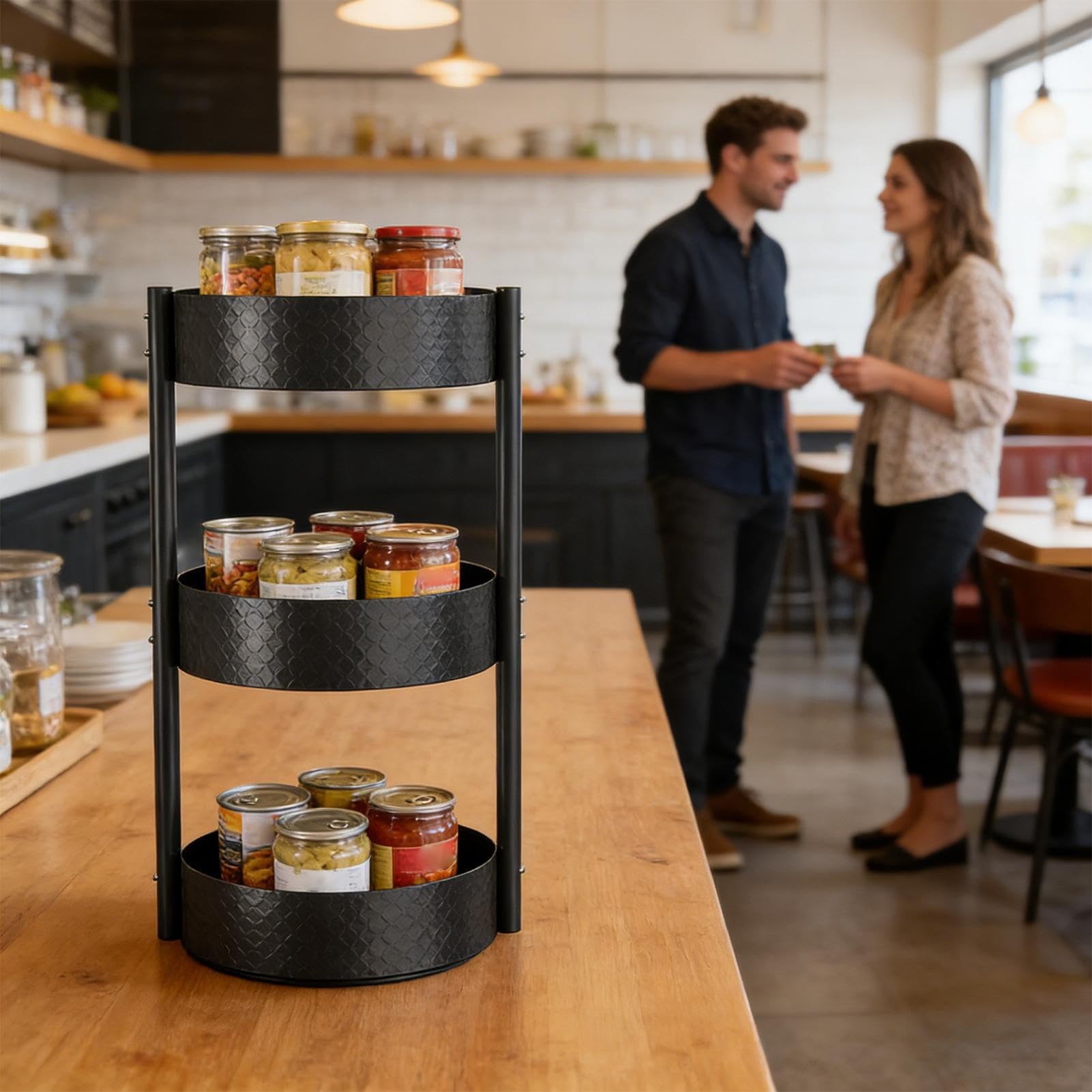 Organizador de Especias Bandeja Organizadora Giratoria con Plato Rotatorio | Estantes de Cocina para Encimera Para En , Refrigerador, Despensa, Tocador, Medicamentos Y