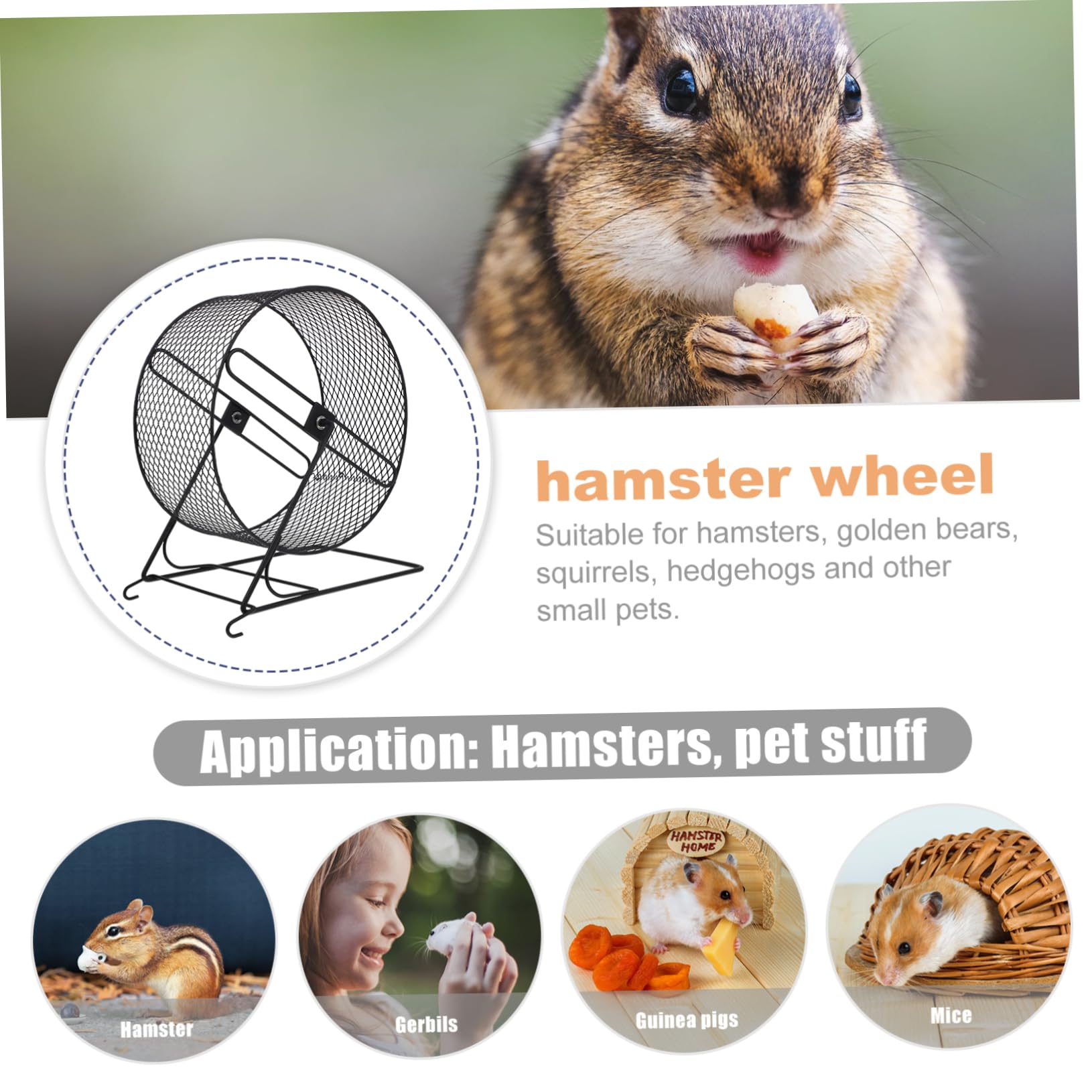 INOOMP Leises Eisenhamster Trainingsspielzeug Laufrad für Kleine Haustiere mit Robustem Material und Spaßigem Laufspiel für Eichhörnchen und Andere Kleintiere
