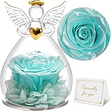 Sunia Eternal Rose Angel Mother's Day, Preserved Flowers Gift Mom, Eternal Flower with Angel Figure, Mother's Day Gift, Grandmother Gift, Birthday Gift for Women, Original Gifts for Mother's Day