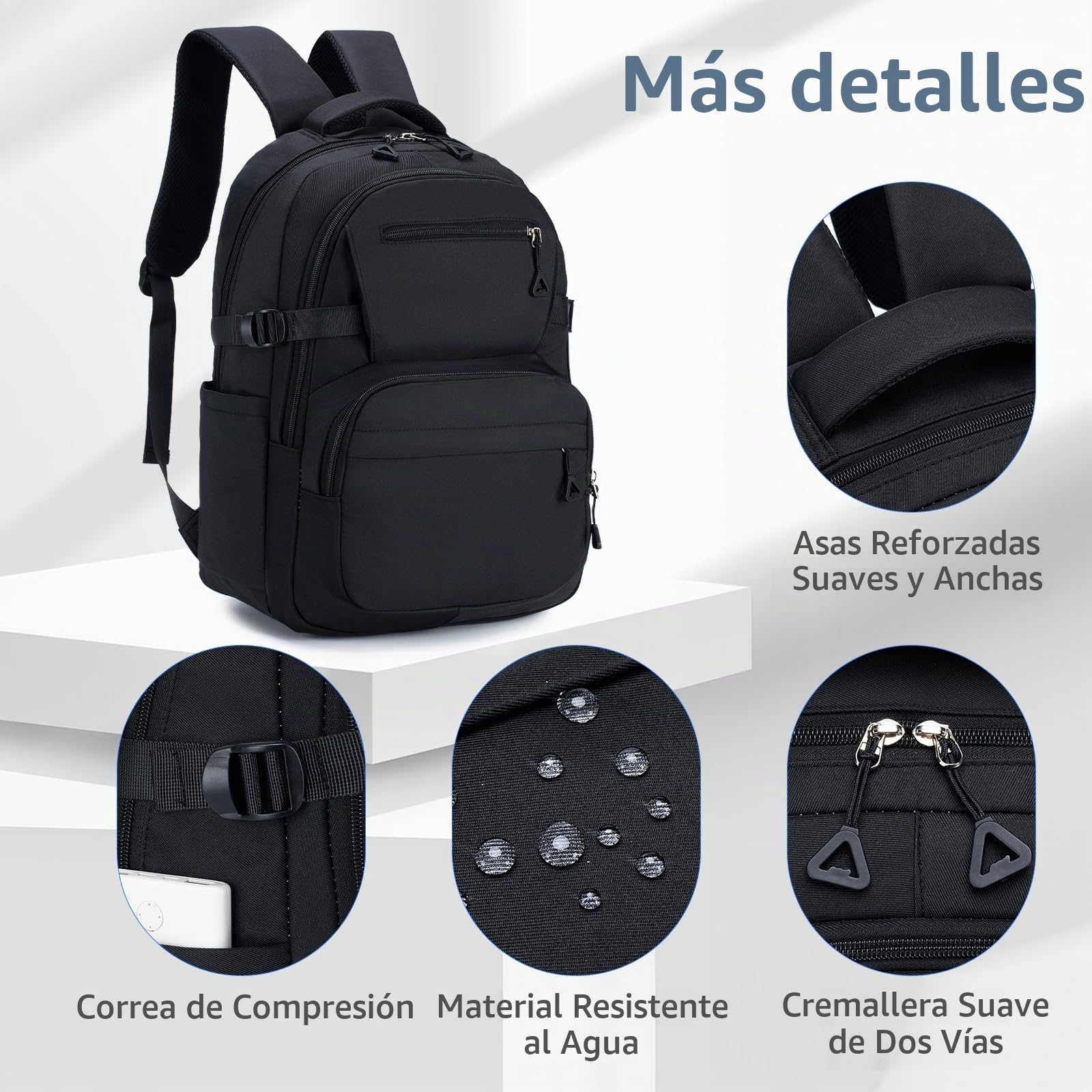 YOODI Mochila Cabina Avion 40x30x15 British Airways Impermeable Mochila Viaje Mochilas Escolares Equipaje de Mano Mochila Portatil 14 Pulgadas Travel Backpack para Mujer Hombre Universidad