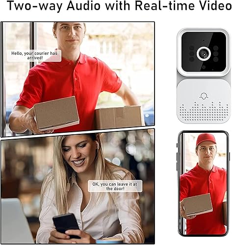 Miniatura 6 de Timbre de video remoto inalámbrico inteligente con timbre, intercomunicador en el hogar, visión nocturna HD, timbre de seguridad WiFi,