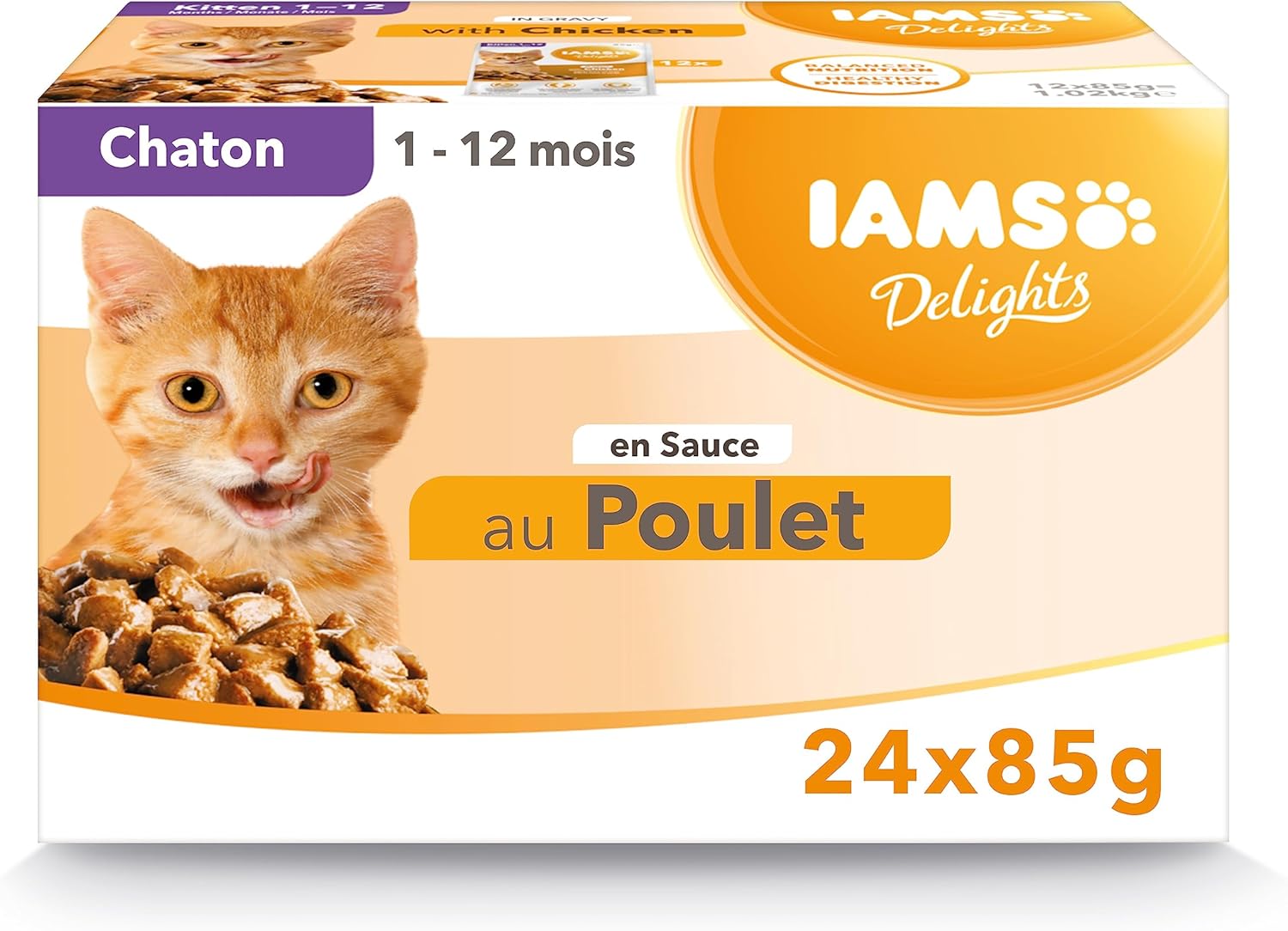 IAMS Delights Kitten Wet Food Multipack Cat Food with Chicken in