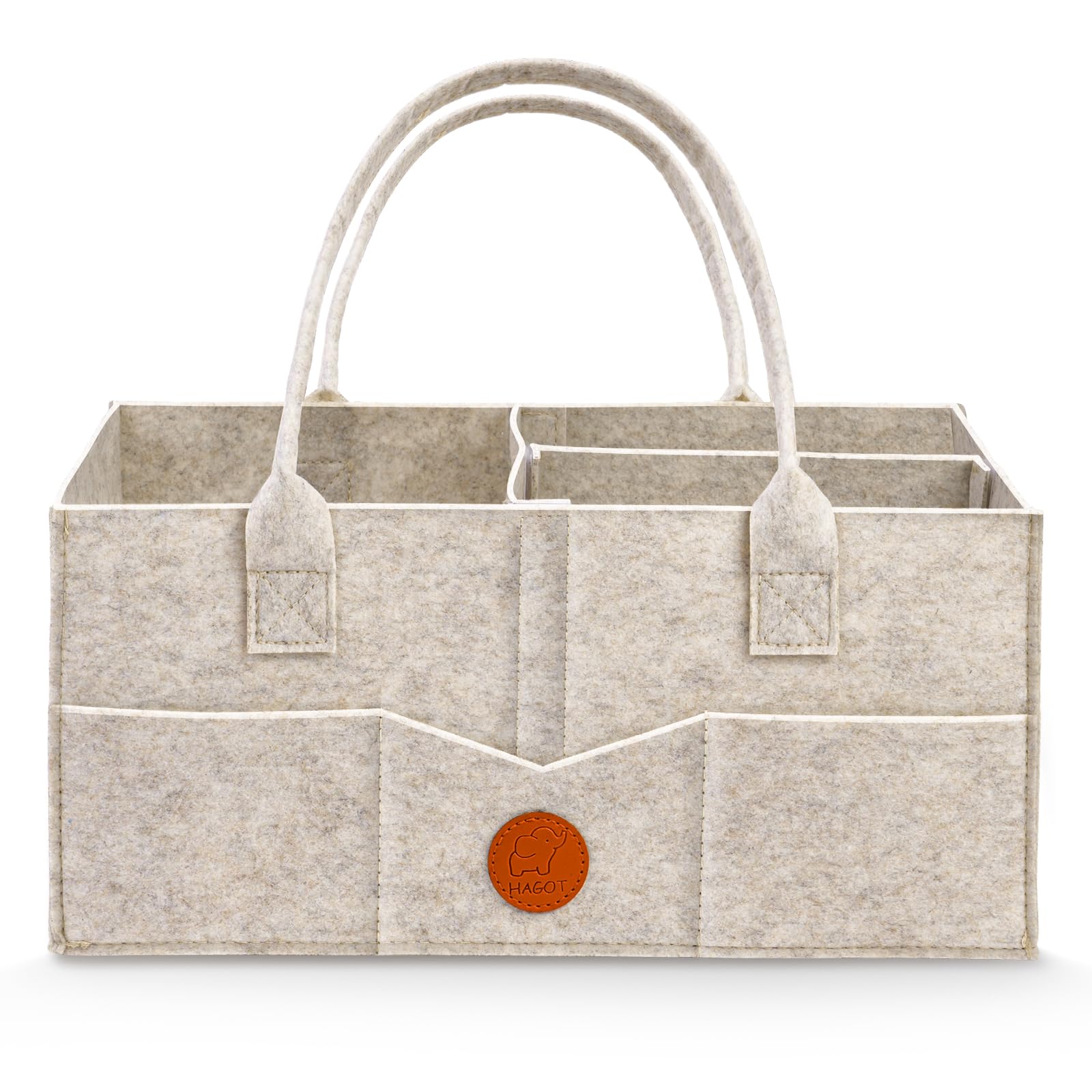 Organisateur de Couches Bébé, Panier Rangement avec Compartiment Amovible en Feutre