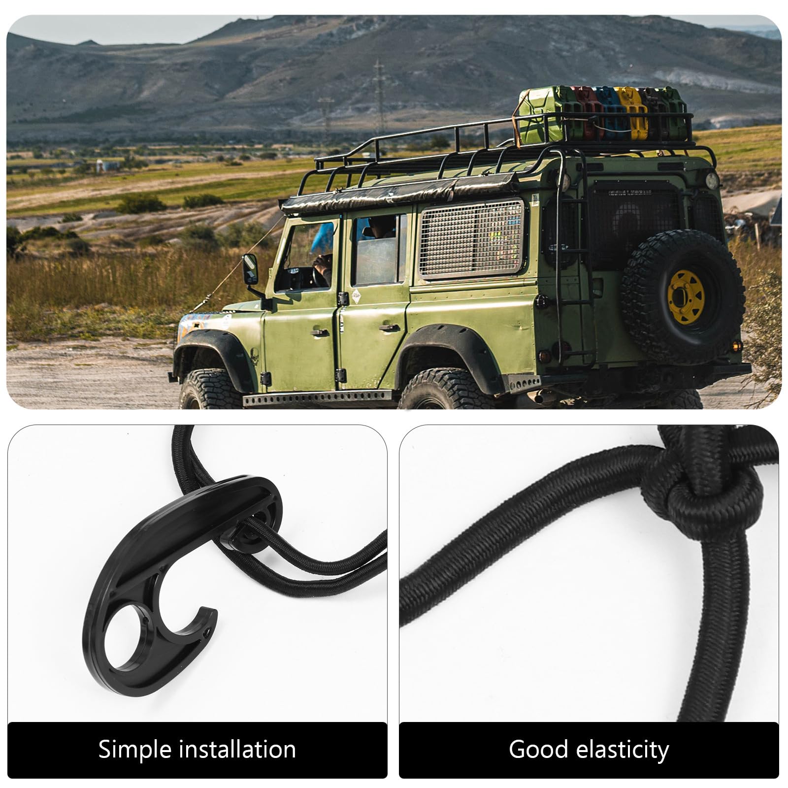 SUPVOX Organisateur de Filet de Toit pour Voiture en Caoutchouc Noir, Facile à Installer, Protège la Perte D'objets Porte-Bagages de Toit de Voiture