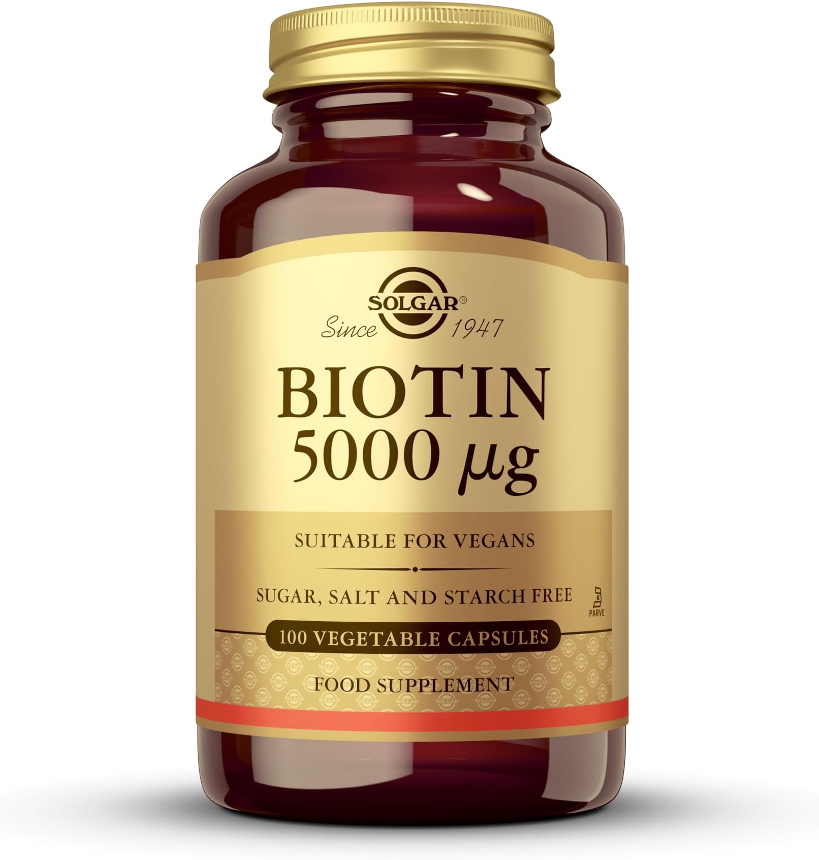 Solgar Biotin 5000 μg Vegetable 100 Capsules - Pack of 1