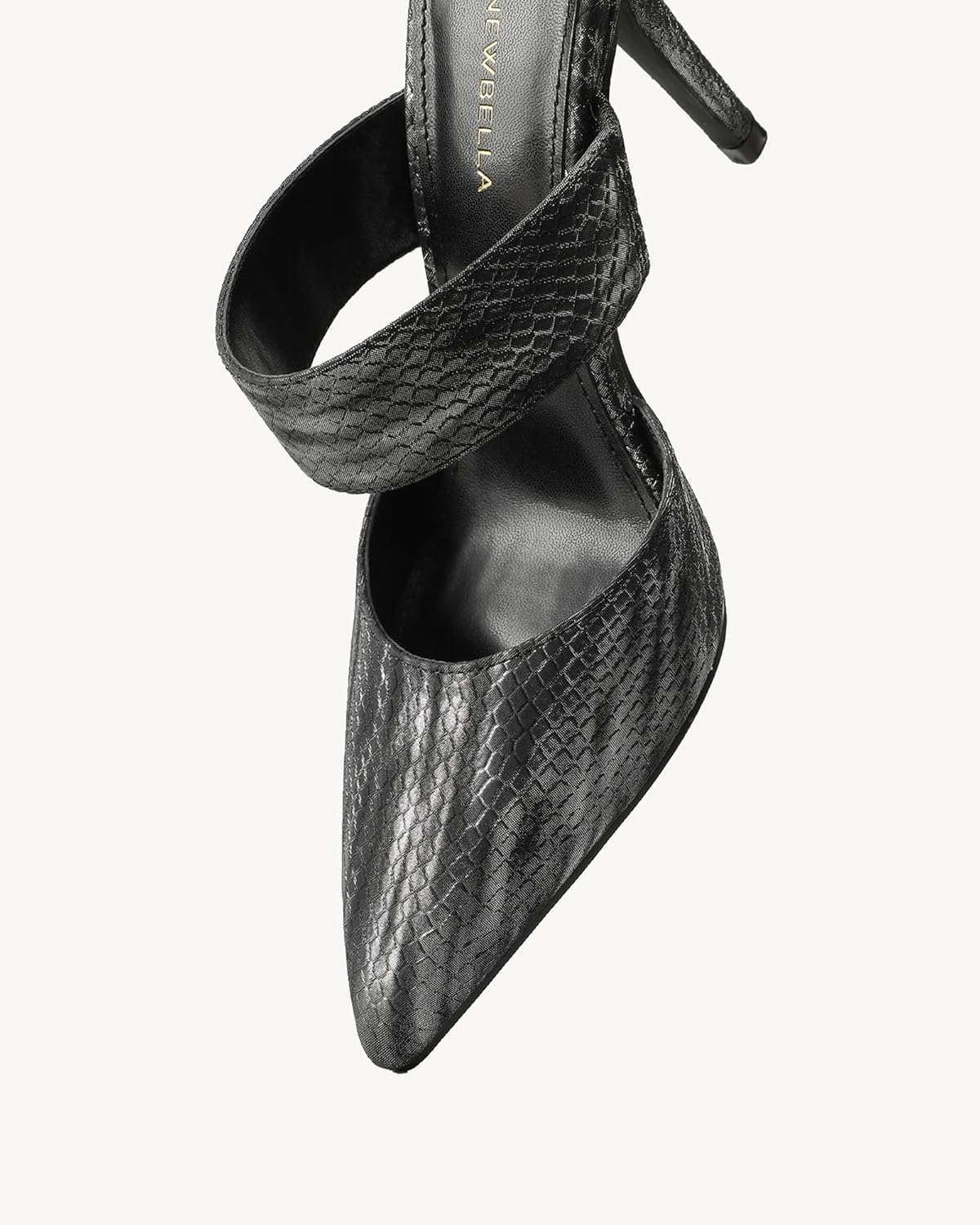 NEWBELLA Women's Kitten Heels Pointed Closed Toe Slip On Mules Vintage Dressy Stiletto Pumps - Image 2