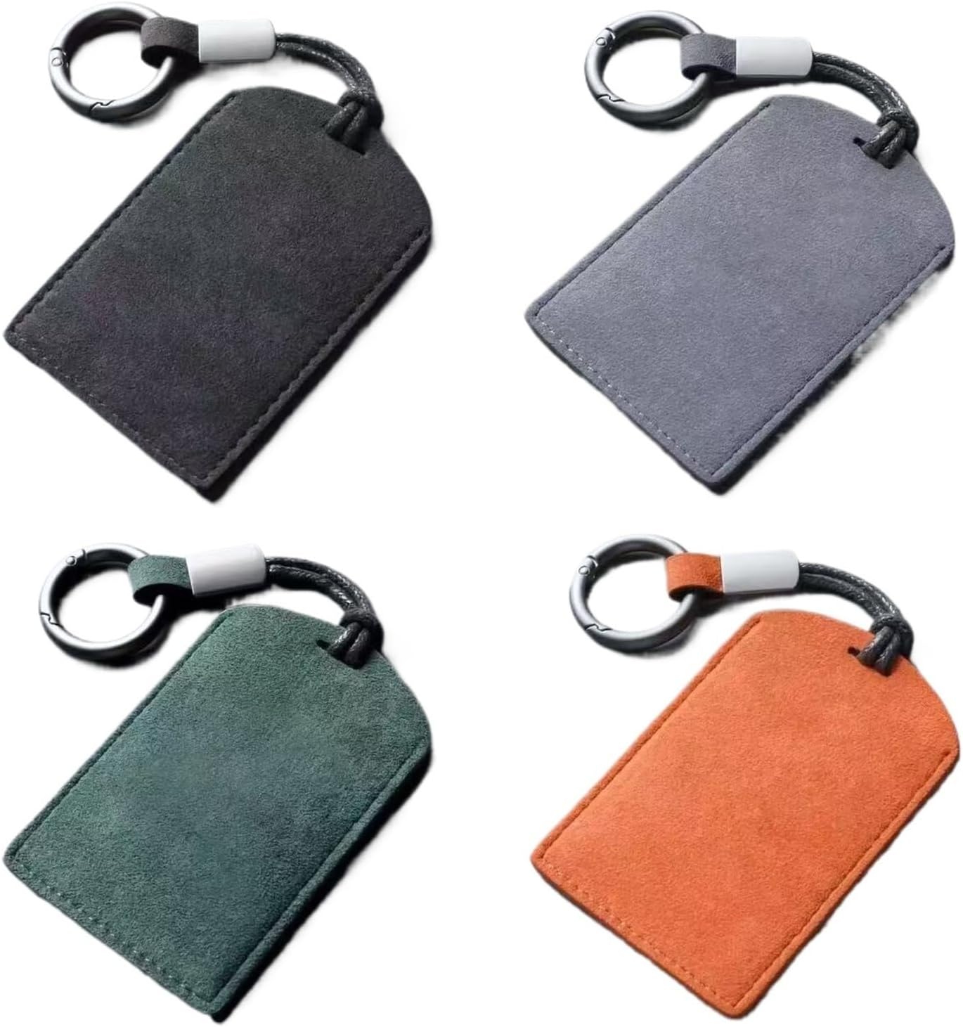 Genuine Leather Universal Car Key Case - Scratch Protection Pouch for Remote Control Keys, Black/Brown/Coffee(Orange)