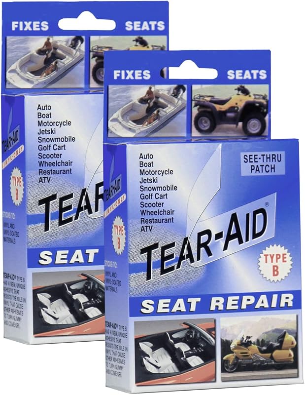 Kit de Reparo para Vinil TEAR-AID Tipo B com Adesivo Transparente – Pack com 2