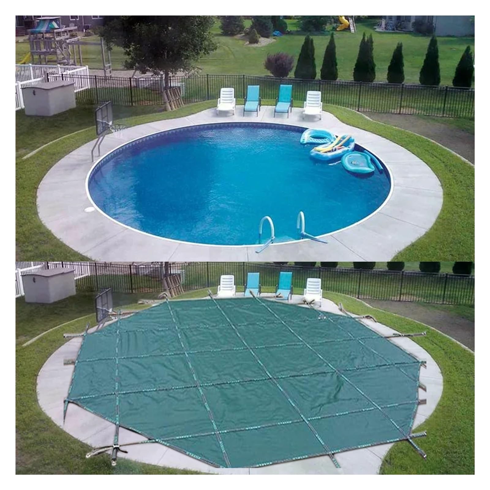 Copertura di sicurezza per piscine interrate, copertura invernale per tenere fuori i detriti, accessori per l'installazione in interni ed esterni inclusi