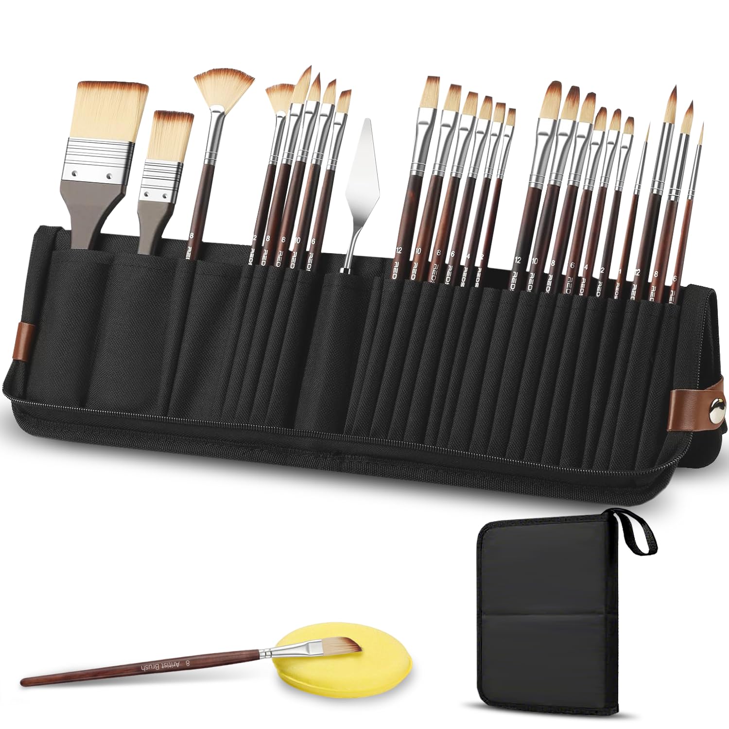 26PCS Paint Brush Set,Professional Acrylic Paint Brushes With Flat,Filbert