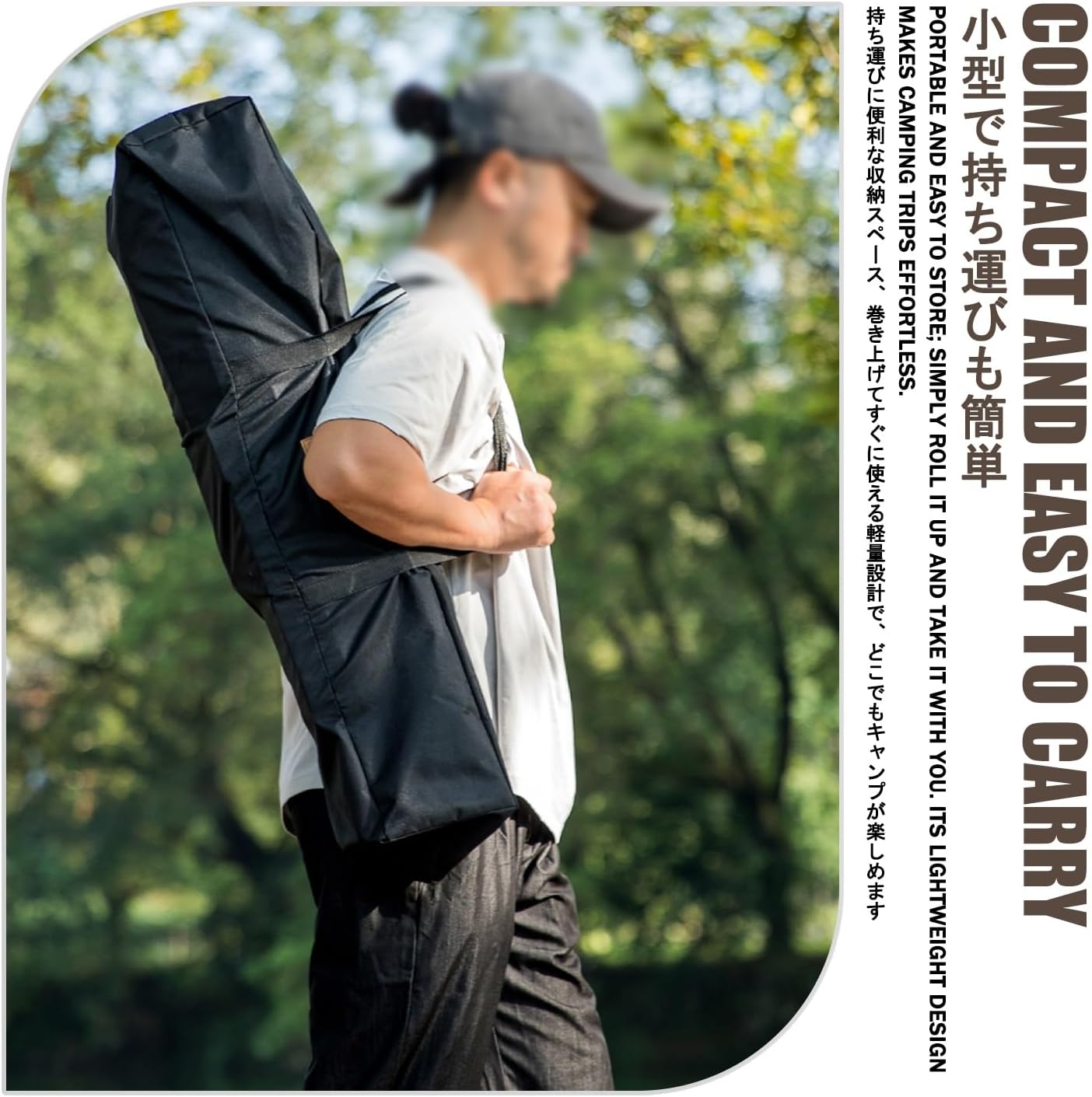 Picnic Outdoor Table & Stool Chair Set，Portable Camping Table and Chairs，Lightweight and Easy to Carry, Suitable for Outdoor Gardens, Fishing, Camping, Etc.(Black,90CM+4 Chairs)