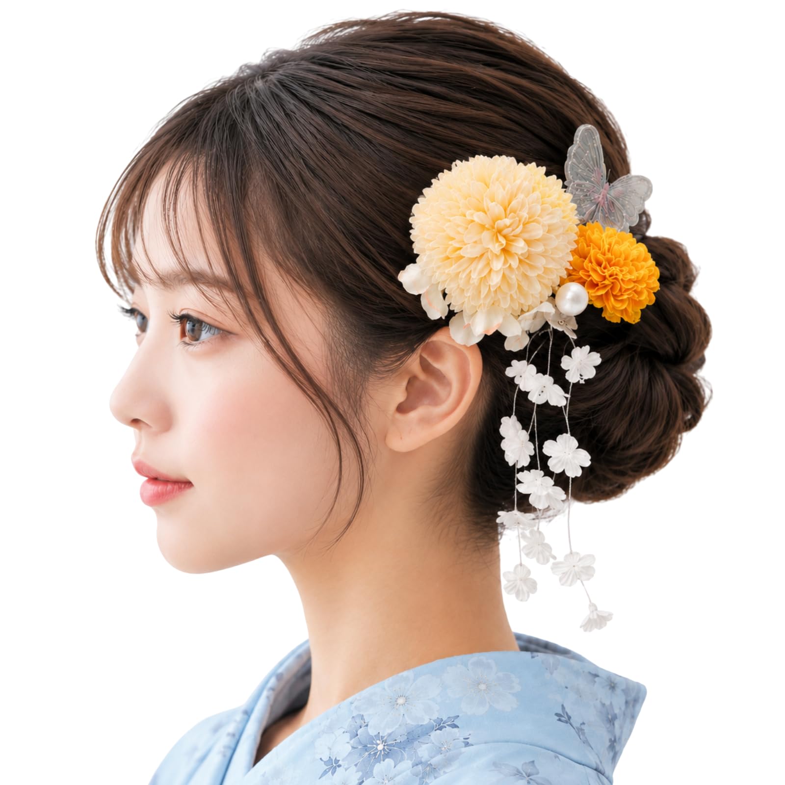 Amazon.co.jp: 【日本企業】浴衣用髪飾り 5点セット レディース 簡単