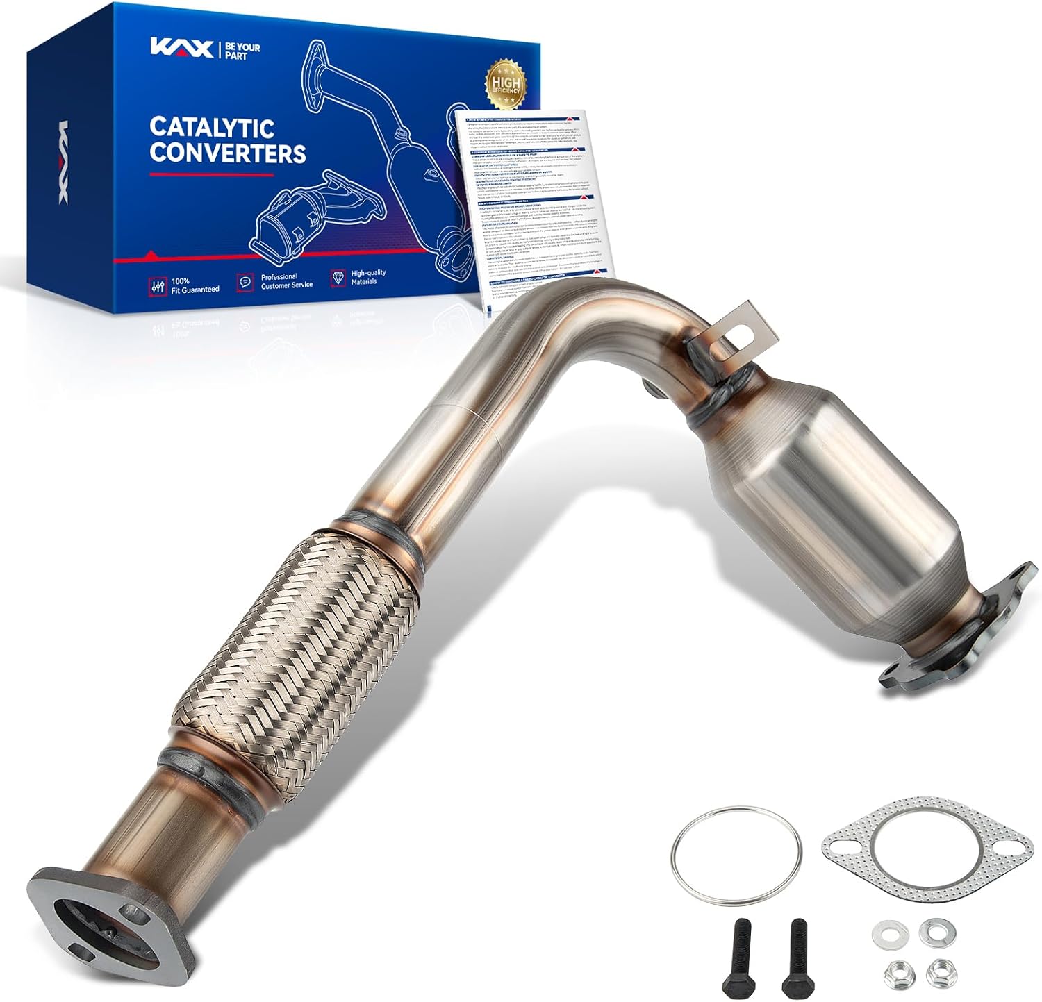 KAX Front Catalytic Converter Kit Direct-Fit Fits for Chevrolet Captiva Sport 2012-2015, Equinox 2010-2014, Fits for GMC Terrain 2010 2011 2012 2013 2014 L4 2.4L OE# 16581 644015 50507 - EPA Compliant