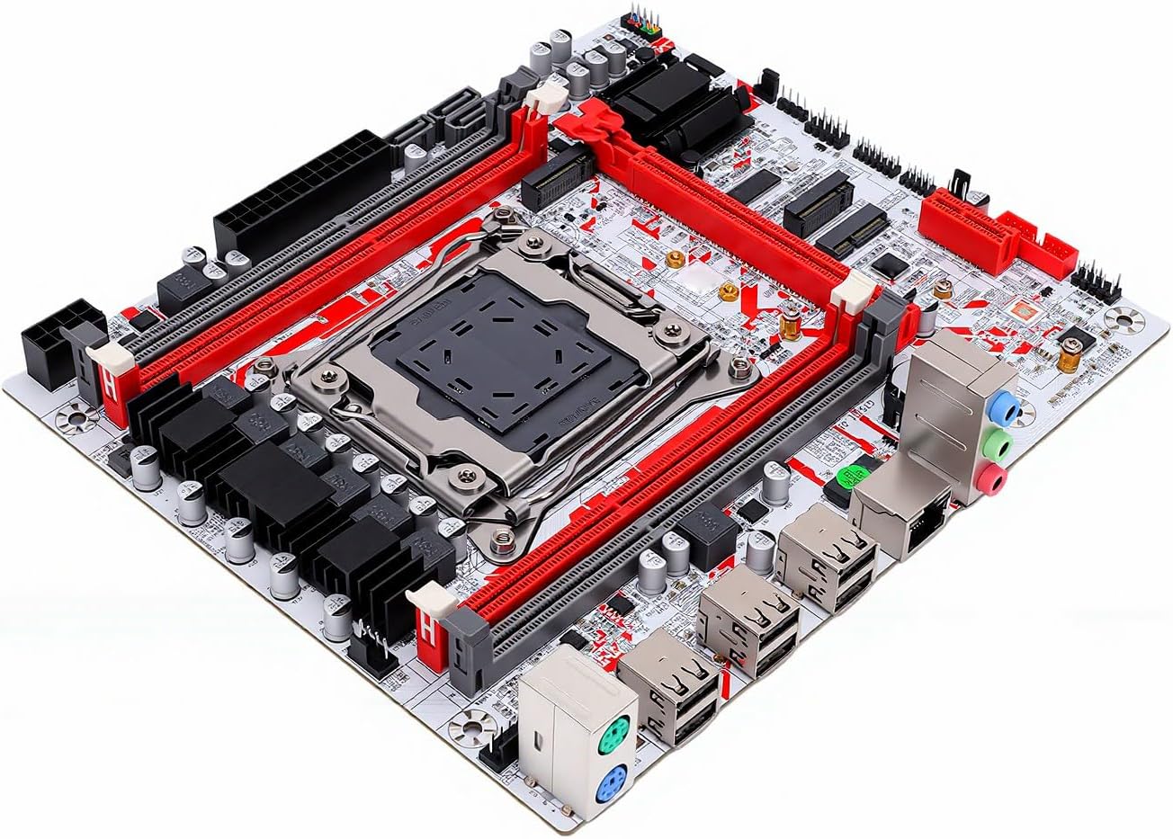 VBESTLIFE X99 Gaming Motherboard, Micro ATX Computer Motherboard with M.2 NVMe NGFF Interface 8 Phase Power Supply 4 Channel DDR3 128GB, for LGA 2011 3 E5 V3 V4 DDR3 CPU