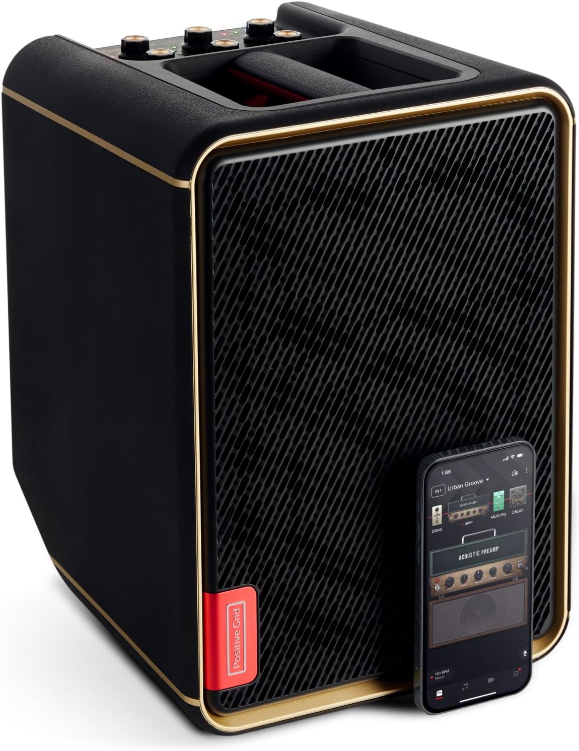 Spark EDGE 65W Smart Guitar Amplifier 4 Channel and Portable Speaker with Built-in Looper, AI and App for Electric & Acoustic Guitar, Bass, Vocals, Keyboards etc