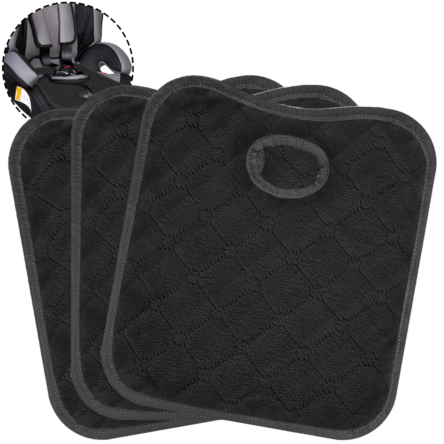 ELNX, 3 STK. Autositz-Schoner fürs Töpfchentraining | Wasserdichter Babysitzschutz | Zubehör für Kinderwagen (Schwarz)