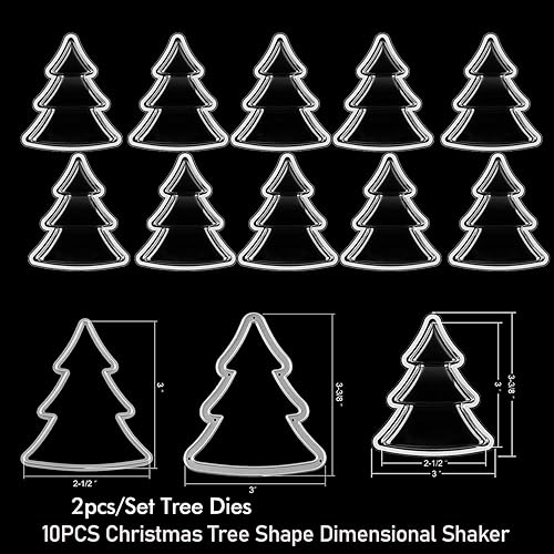 Miniatura 2 de 10 unidades de cúpulas dimensionales para árbol de Navidad, troqueles de corte de metal coordinados para hacer tarjetas, álbumes de recortes,