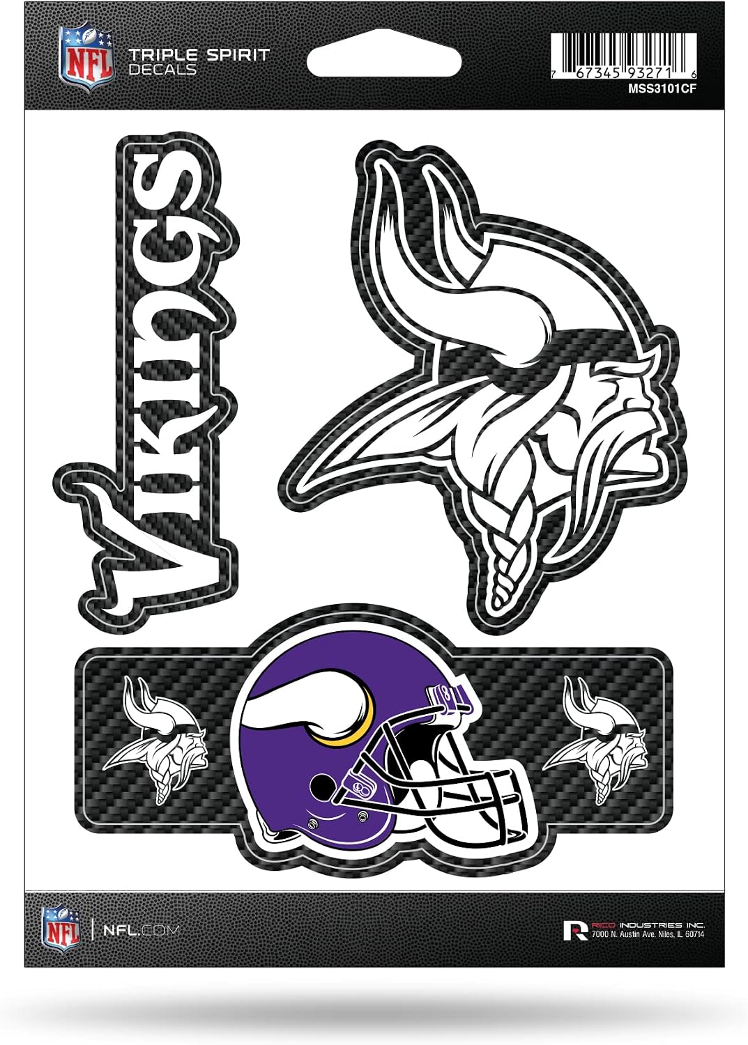 Rico Industries NFL Football Triple Spirit Stickers Triple Sticker Sheet