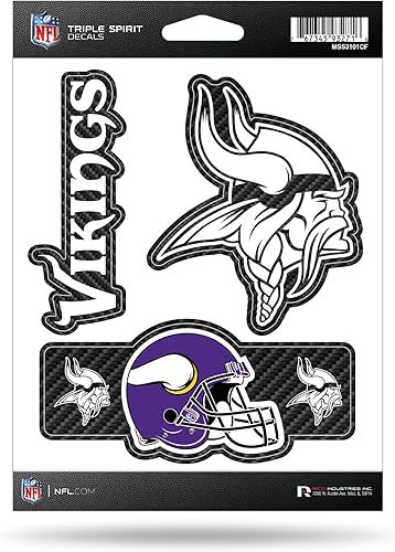 Vista 38 de Rico Industries NFL Football Triple Spirit Stickers Hoja de calcomanías triples Primario