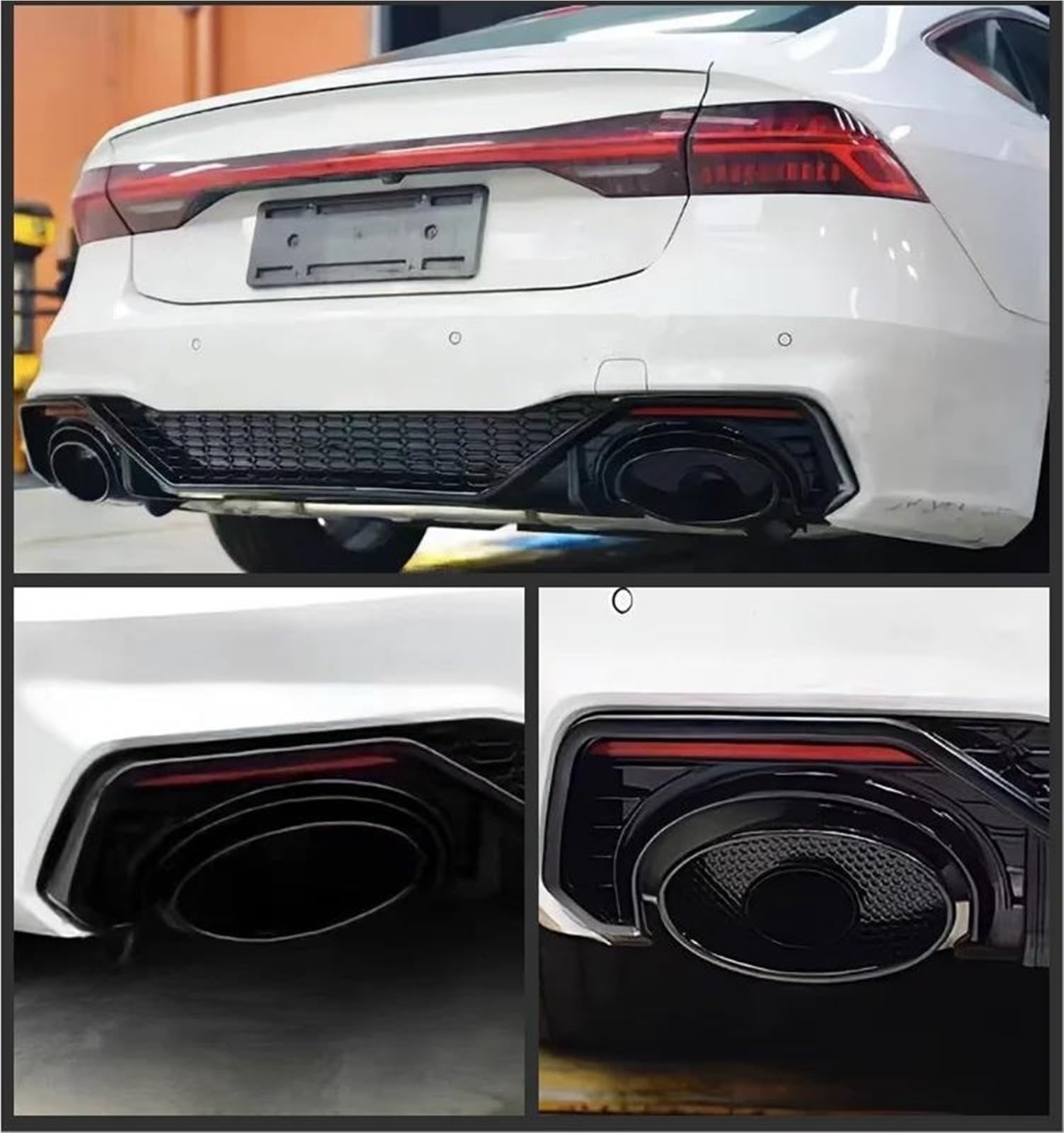 Terminale Scarico Auto Punta Di Scarico Auto Per A5 A6 RS5 RS6 2020-2023 Del Silenziatore Tubo Scappamento Ovale Ugello Tuning