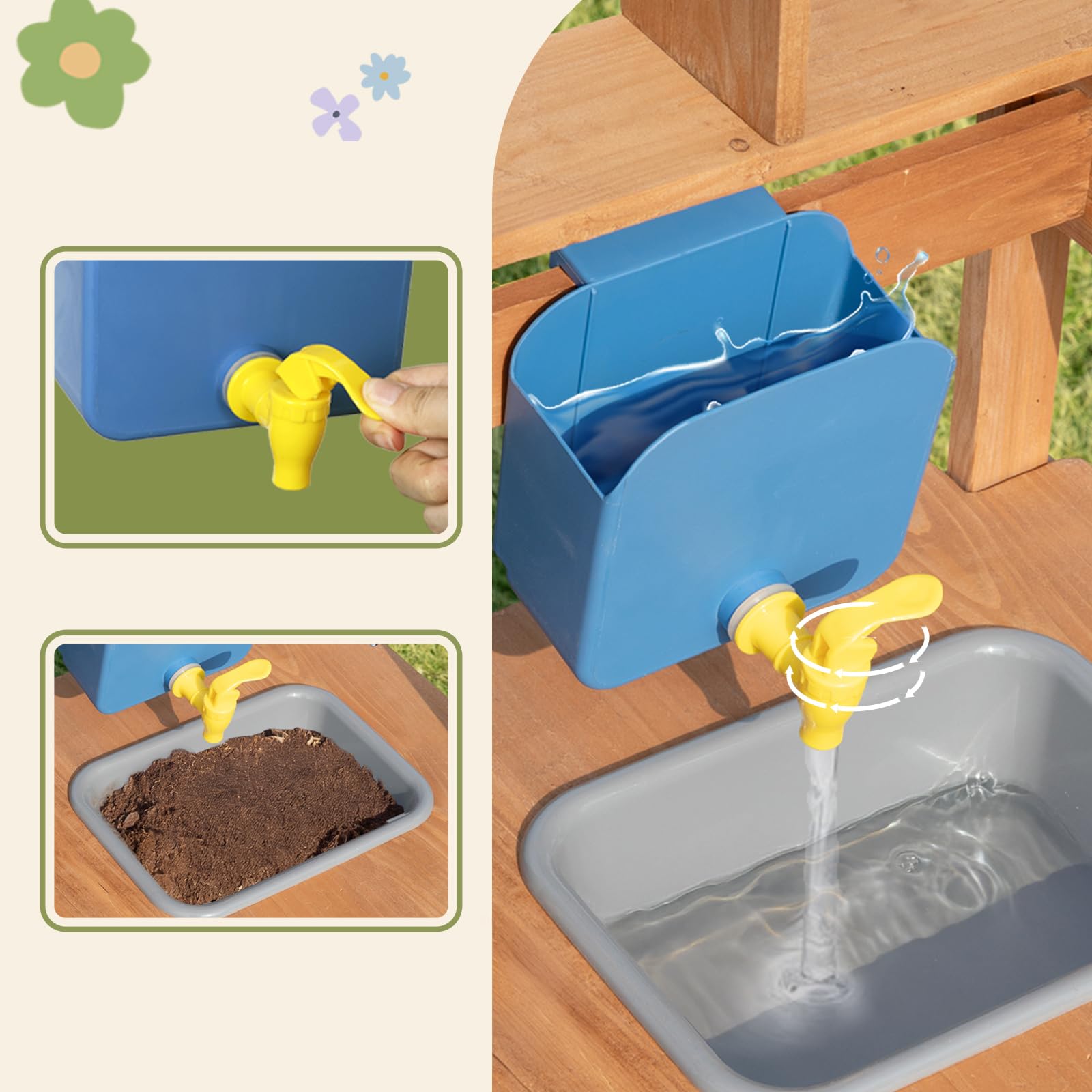 OOOK Cuisine Exterieur en Bois Enfant, Deluxe Cuisine Exterieur Enfant