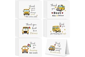 Appreciation Thank You Card for Bus Drivers (Pack of 36)
