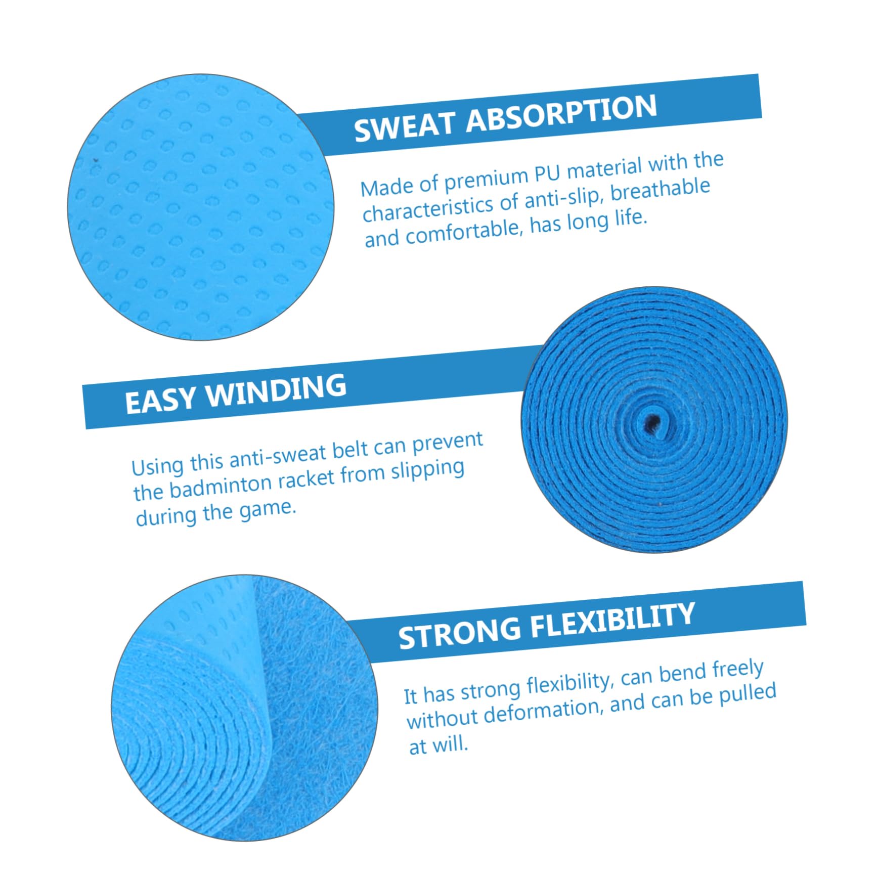 Veemoon 10 Pcs Non-Slip Hand Glue Tape for Tennis Rackets - Sweat Absorbent Skid Resistance Accessories