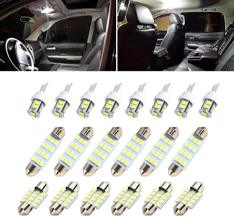 Kit de lâmpadas LED internas automotivas ijuicy T10, 31 mm e 42 mm 12 V 10 W 6000 K – 20 unidades