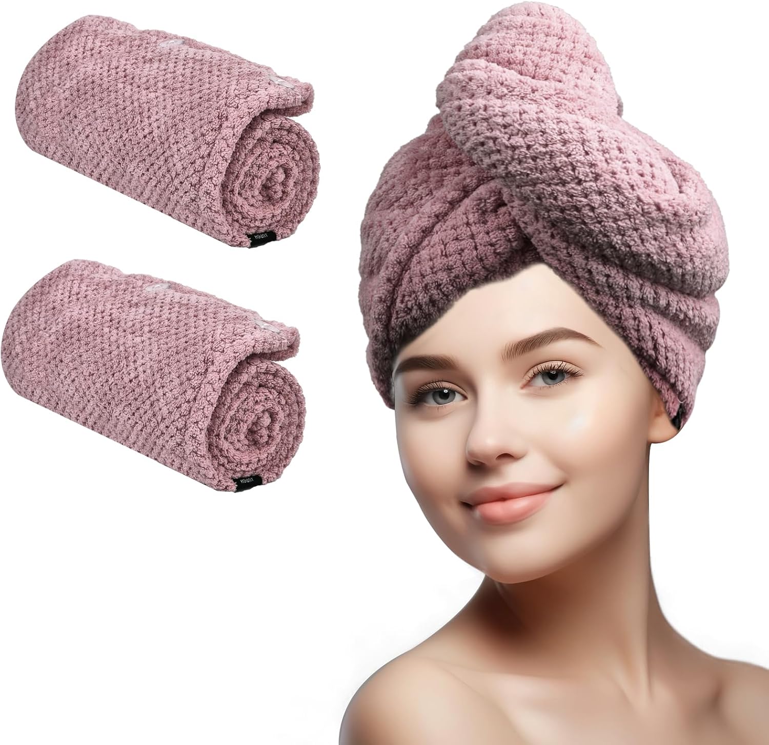 Bouaida Hair Towel Wrap for Women, Thickened Microfiber