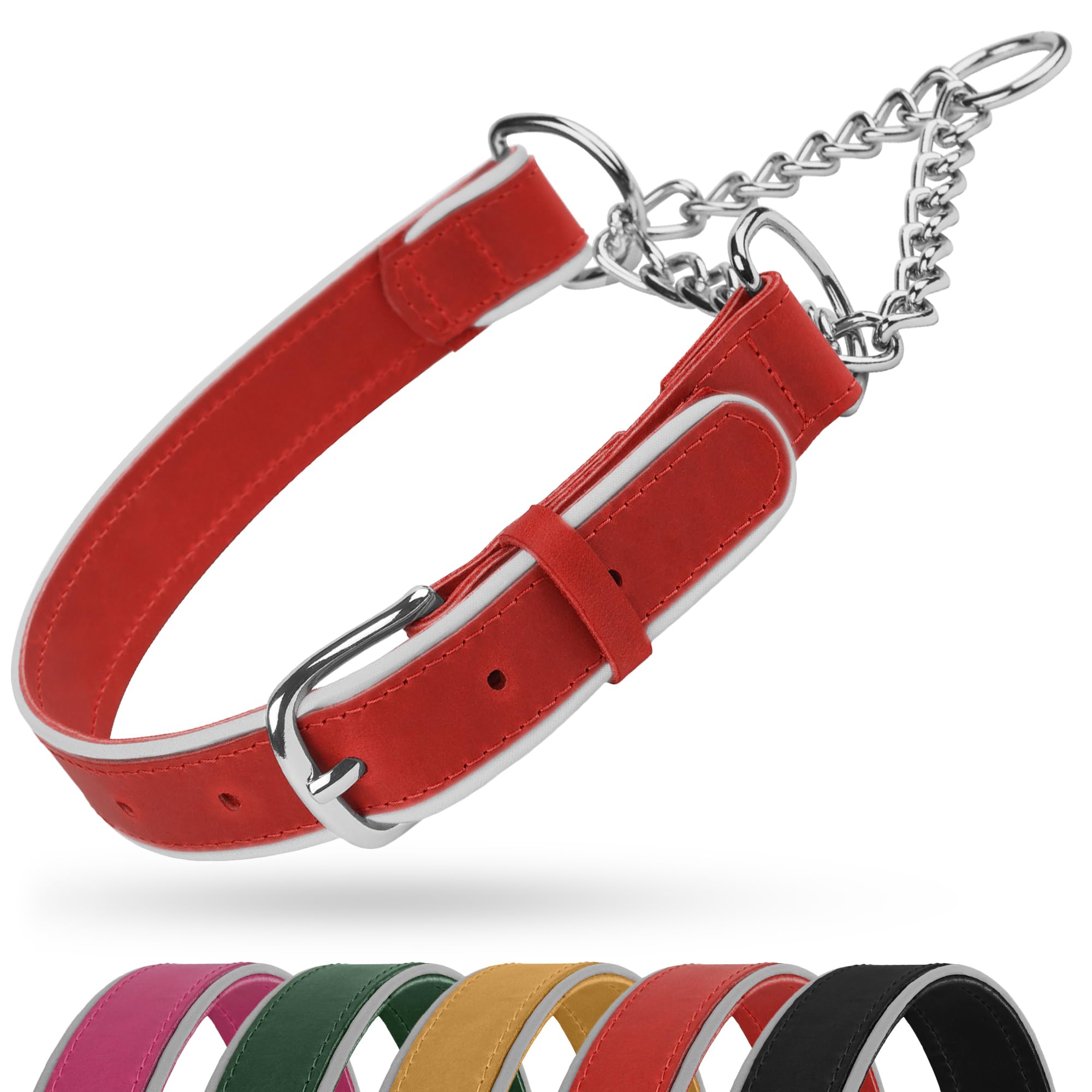 OOPSDOGGY Leather Martingale Dog Collar