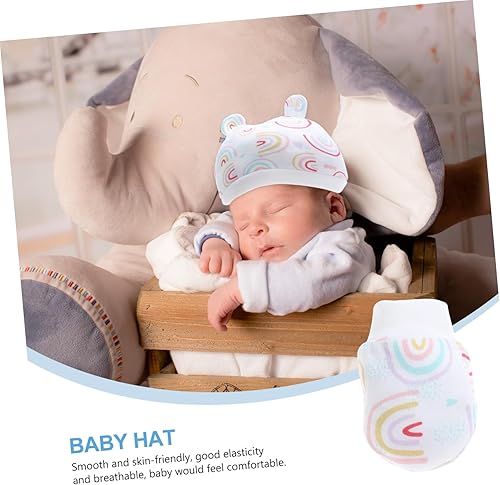 Miniatura 8 de 1 juego de guantes antiarañazos para bebés, niños pequeños, conjuntos de punto para niñas, conjunto de gorro de hormiga, gorro para bebés, juego