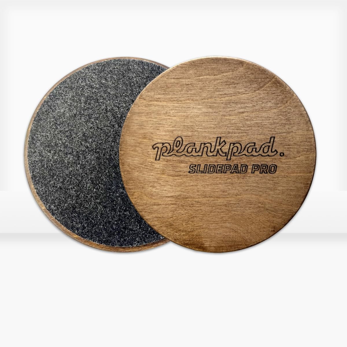plankpad Slidepads Pro Patins de fitness double face en bois et feutre pour tout le corps pour sols durs et tapis