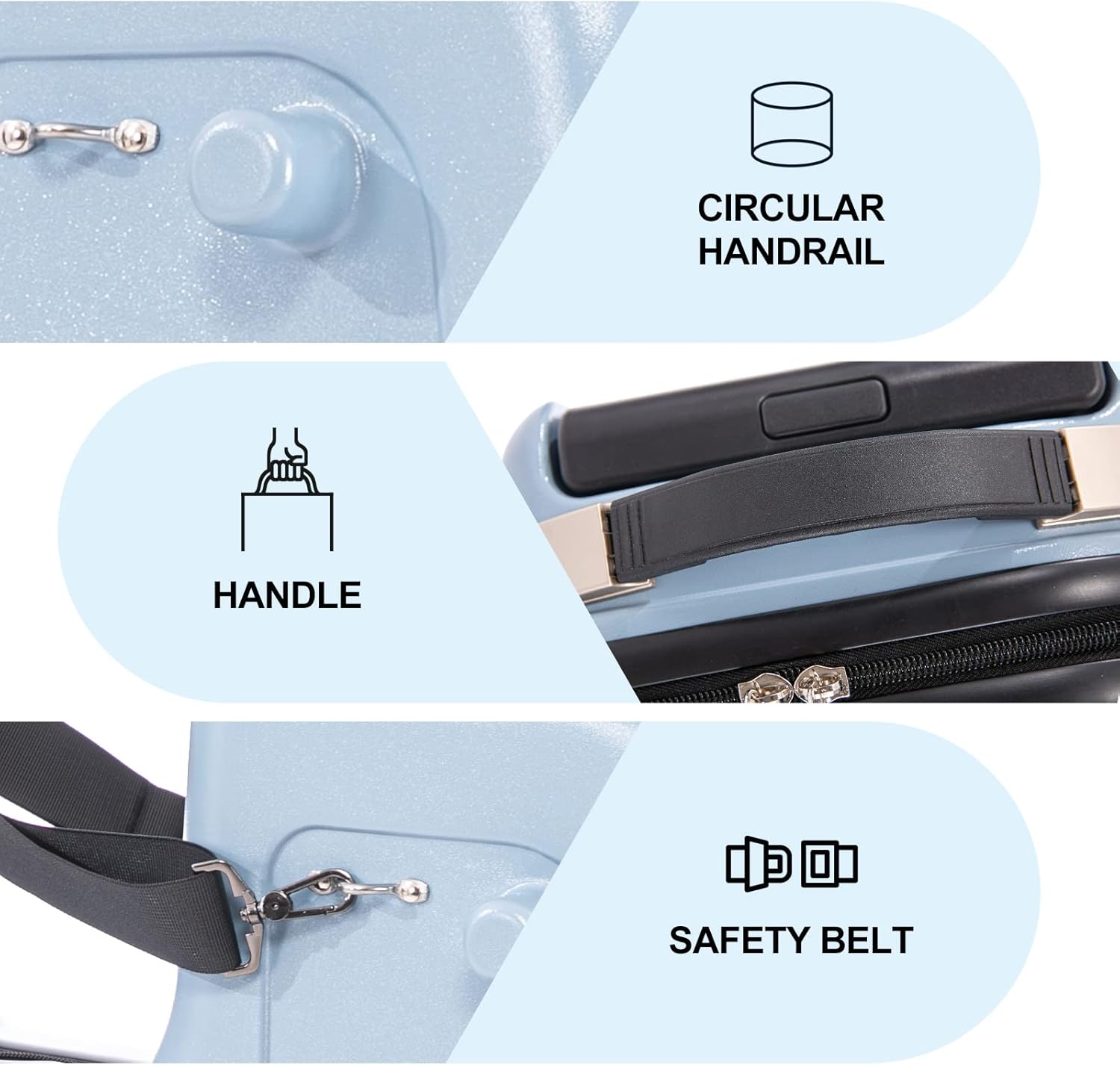 review 22 Inch Kid's Ride on Suitcase Children's Trolley Luggage Carry-On Luggage with Spinner Wheels LockSafty BeltTelescoping Handle Blue