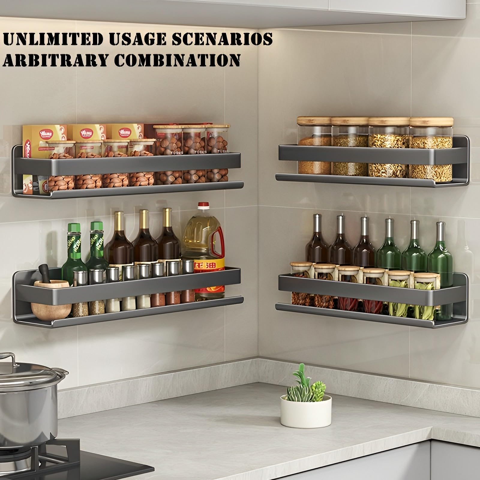 Estanterías De Pared De Acero Inoxidable Estantes Flotantes De Cocina 76 X 22 X 8