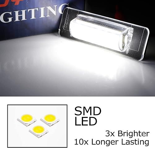 Miniatura 2 de iJDMTOY OEM-Fit - Kit de luz LED completa para placa de matrícula de 3 W, compatible con Mercedes W202 Clase C, W210 Clase E, sin errores CAN-buss,