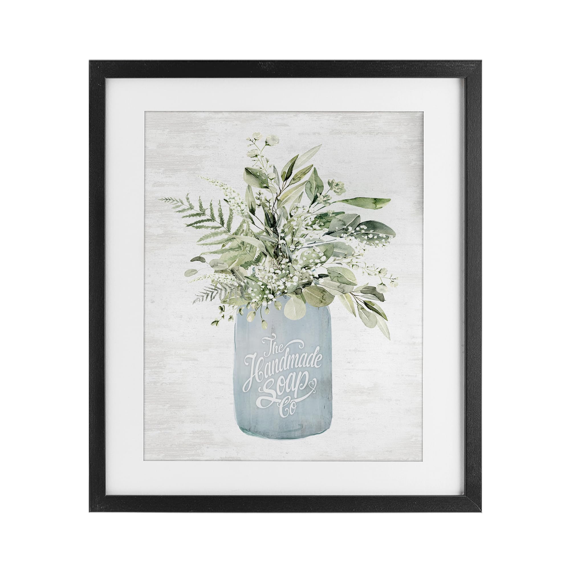 Stupell Industries Antique Handmade Bath Soap Black Framed Print Under Glass design by Lettered and Lined, 21 x 17