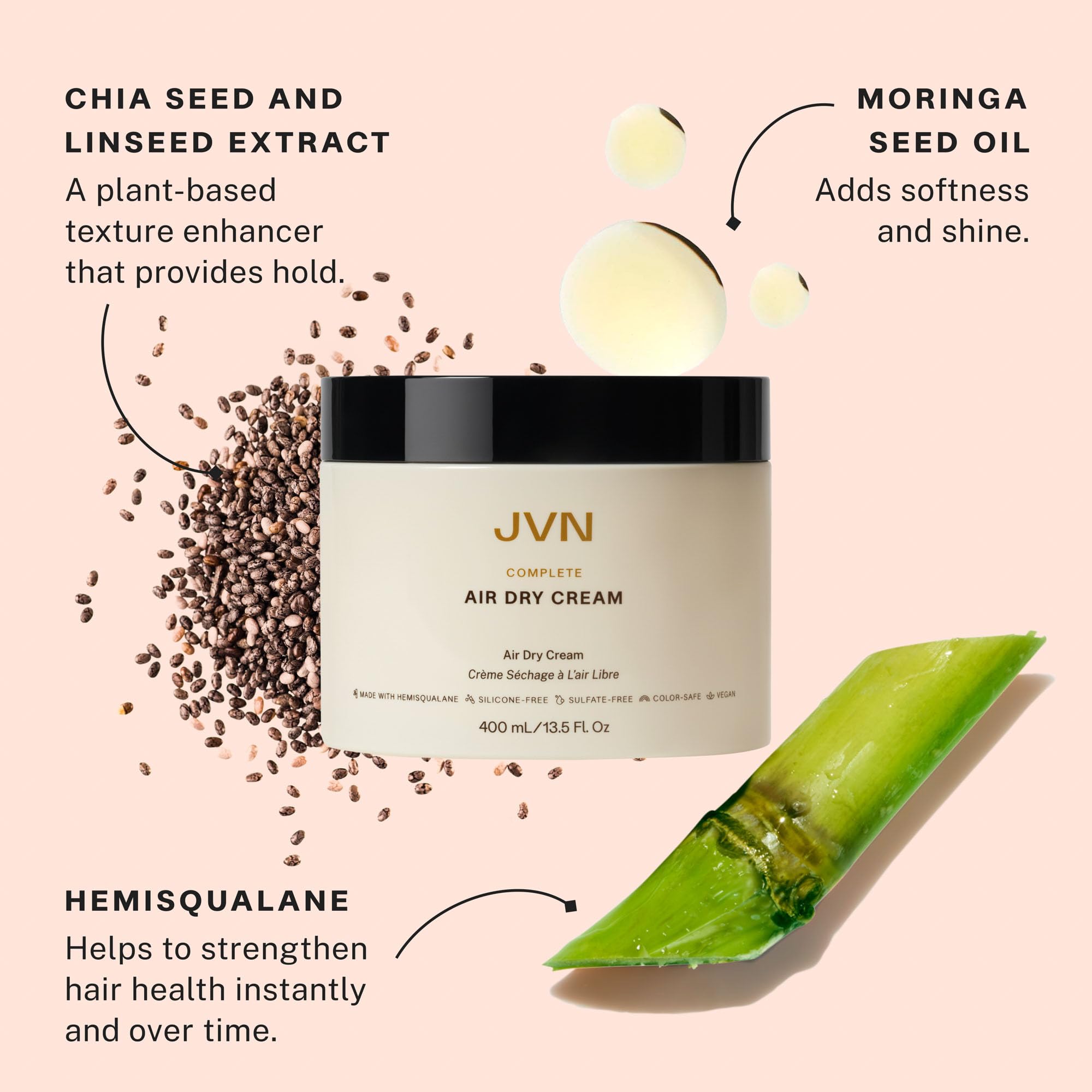 JVN No Heat Complete Air Dry Cream for Natural Hair Texture