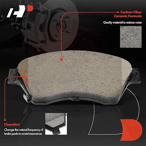 Miniatura 5 de A-Premium Juego de pastillas de freno de disco de cerámica delanteras compatibles con modelos seleccionados de Chevy - Cruze 2011-2015, Cruze