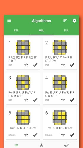Speed Cube CFOP Memo - The lists of F2L/OLL/PLL -