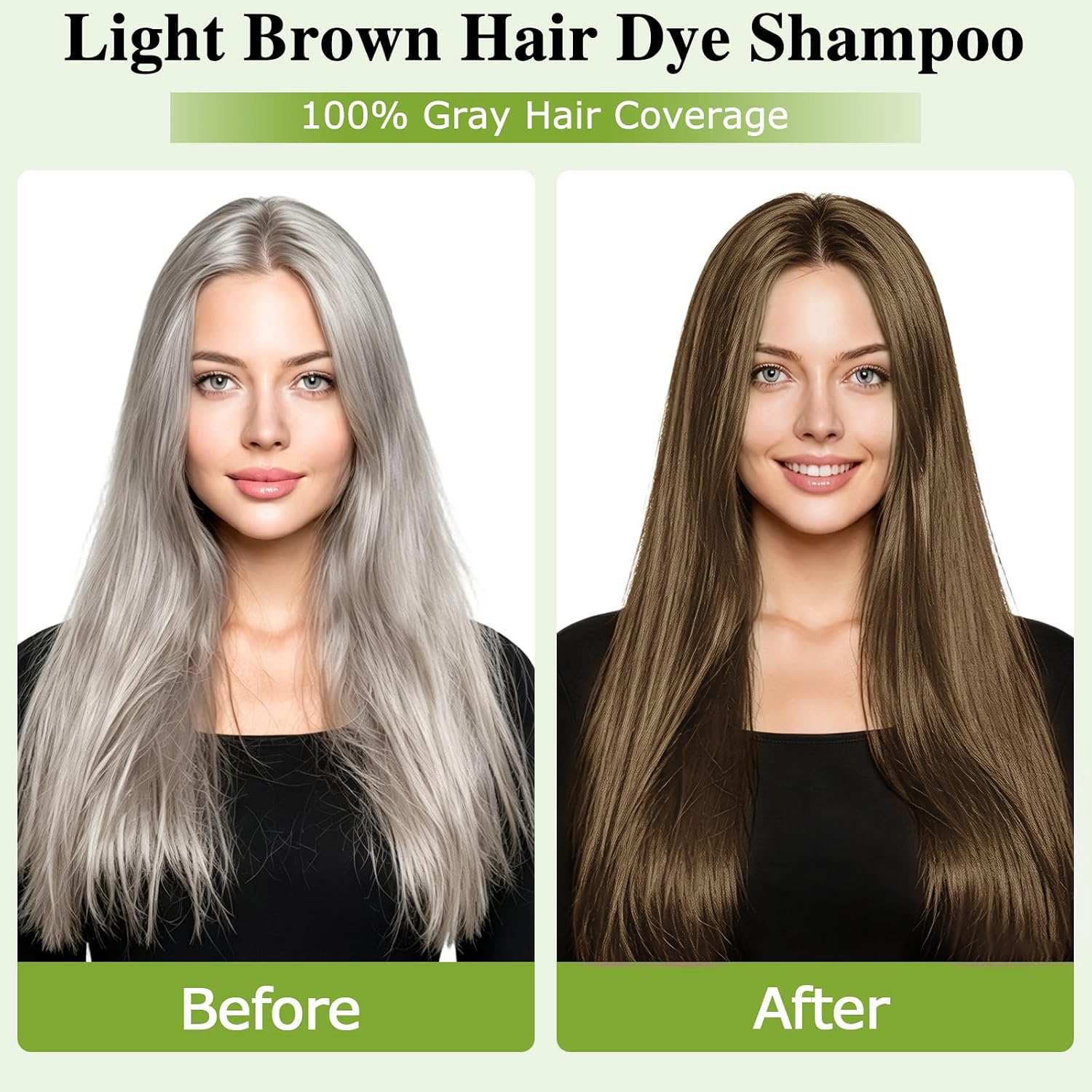 Light Brown Hair Dye Shampoo, 3 In 1 Semi Permanent Hair Color Shampoo