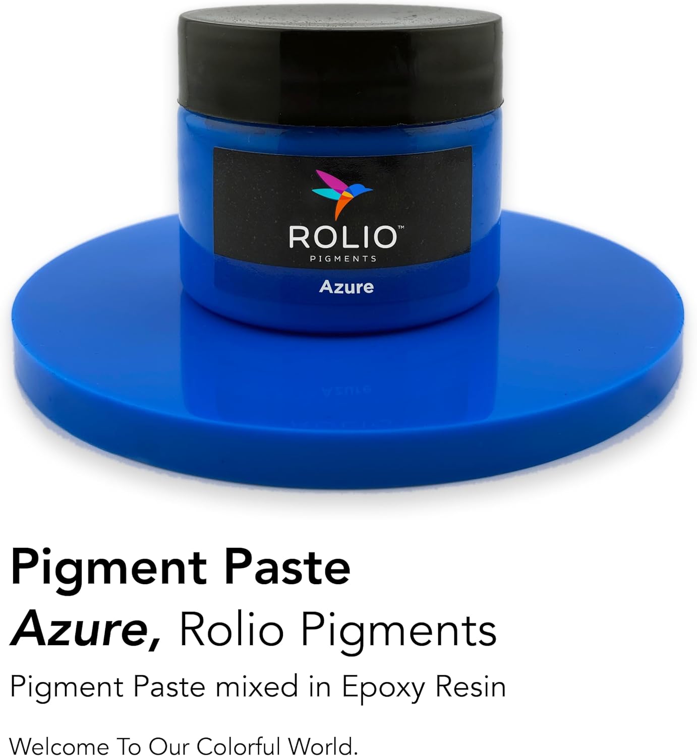 Rolio Blue Pigment Paste for Epoxy Resin – (Azure) 2oz Jar – Opaque Blue Epoxy Colorant, Resin Dye Paste, High-Intensity Pigment Paste for Art, Jewelry, Crafts, Tumblers & DIY Projects