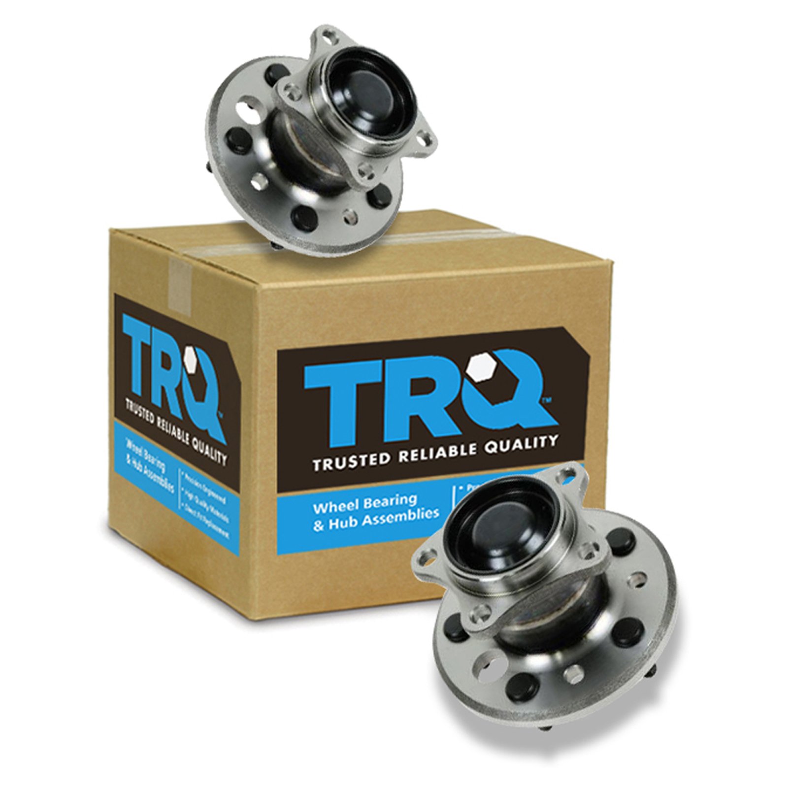 TRQ 2 Piece Rear Wheel Bearing &amp; Hub Assembly Set