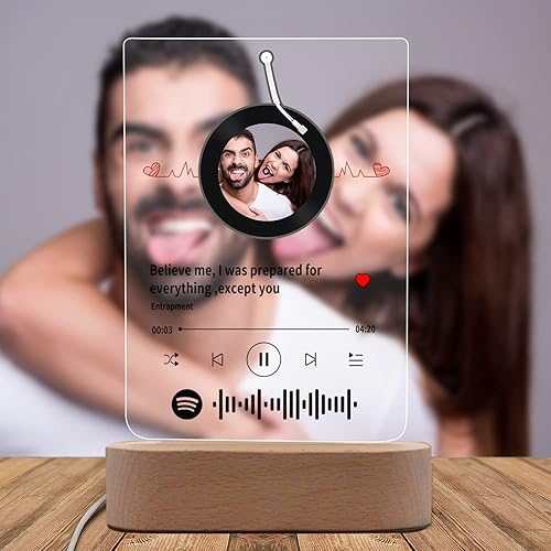 Miniatura 104 de Placa de Spotif personalizada con código de Spotif escaneable, regalos de fotos personalizados, cubierta de álbum de canciones acrílicas, regalos