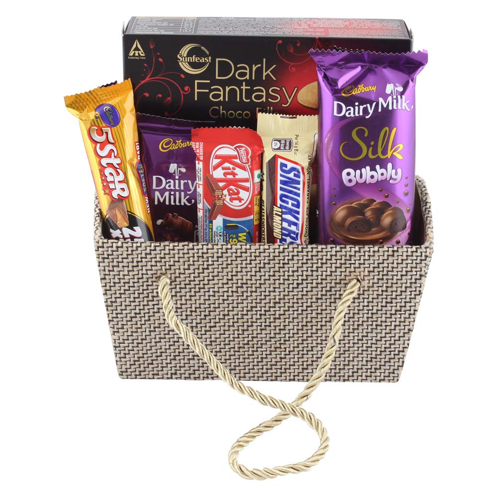 SFU E Com Dairy Milk Silk Bubbly with Premium Jute Basket | Chocolate Gift Hamper for Rakhi, Diwali, Christmas, Birthday, Anniversary, Holi, New Year, Valentines Day | 899 (B08L85NDC8) Amazon Price History, Amazon Price Tracker