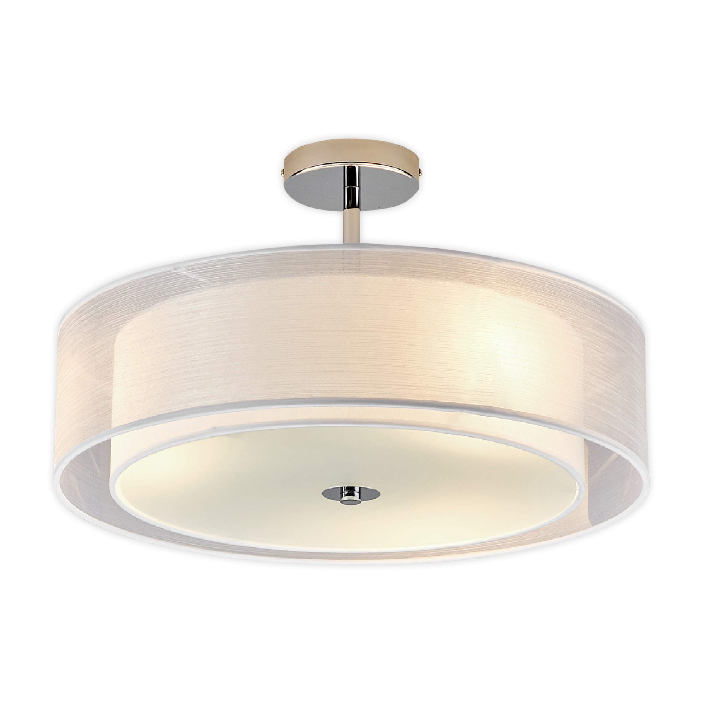 Ceiling Light 'Pikka' dimmable (Modern) in White Made of Textile for e.g. Living Room & Dining Room (3 Light Sources, E27) from Lindby | Ceiling lamp, lamp