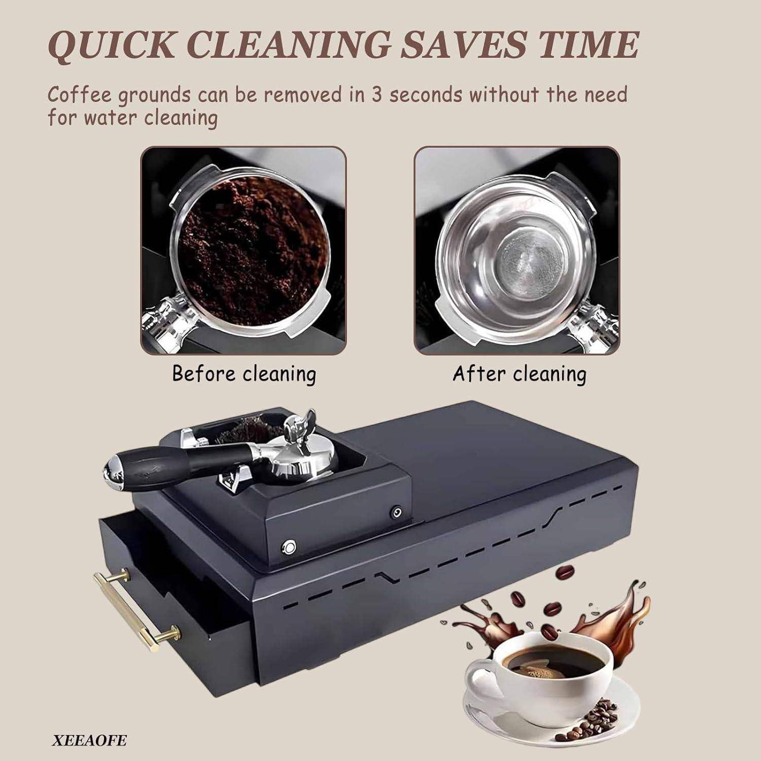 Limpiador De Portafiltros Café, 58 Mm, Compatible Con 2 Rascadores Y 1 Cabezal Cepillo; Máquina Desmontable Limpieza Automática Posos Para Cafeterías, Cocinas Domésticas Oficinas