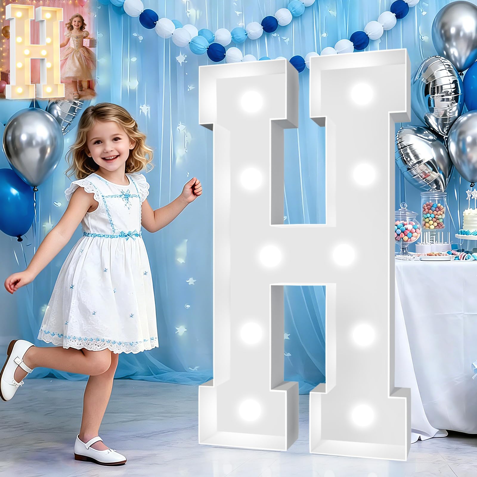 Photo 1 of Pooqla 3 FT Marquee Letter H Light, LED Neon Sign